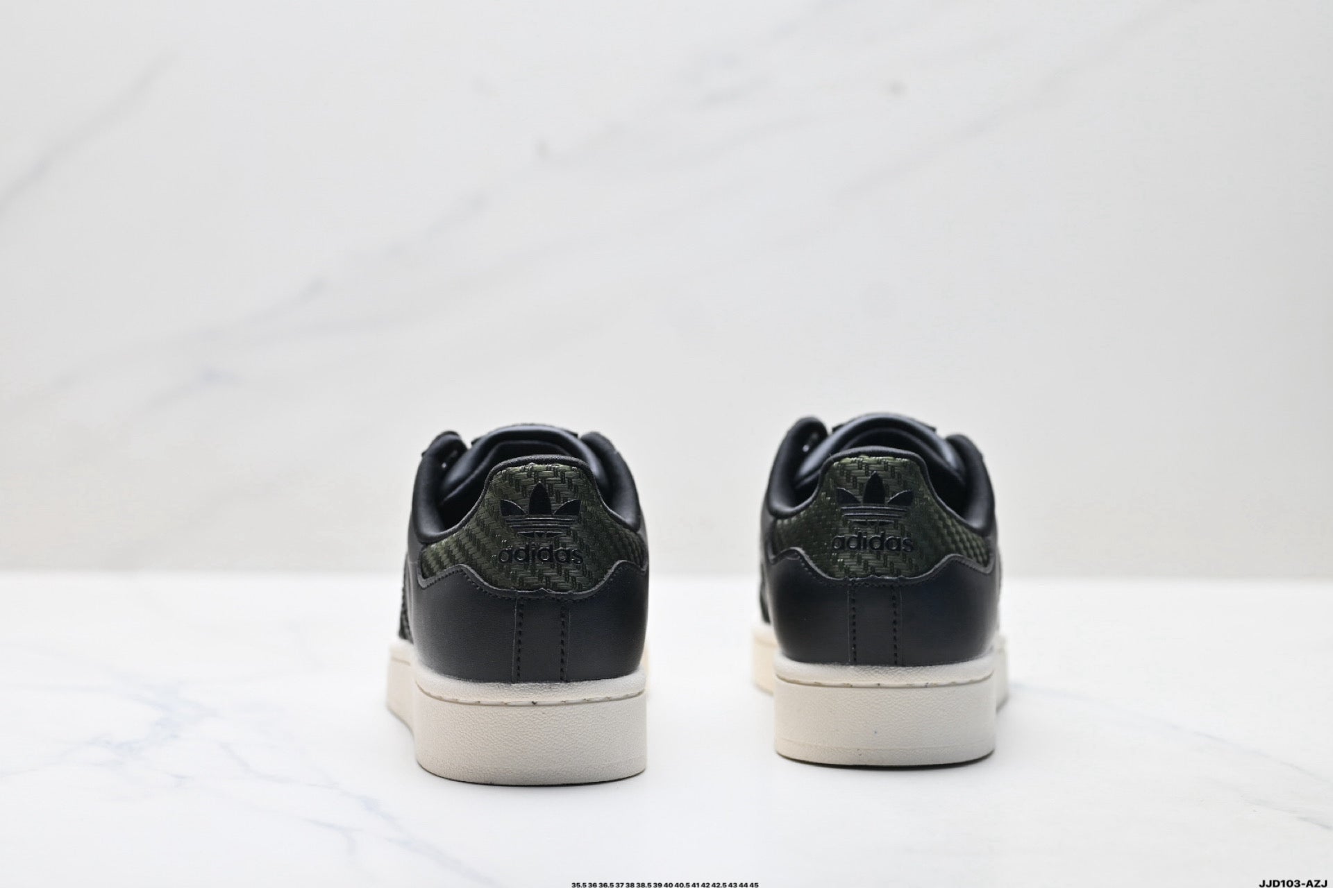 adidas Originals Superstar — Black & Olive-Green Woven | Off-White Shell Toe