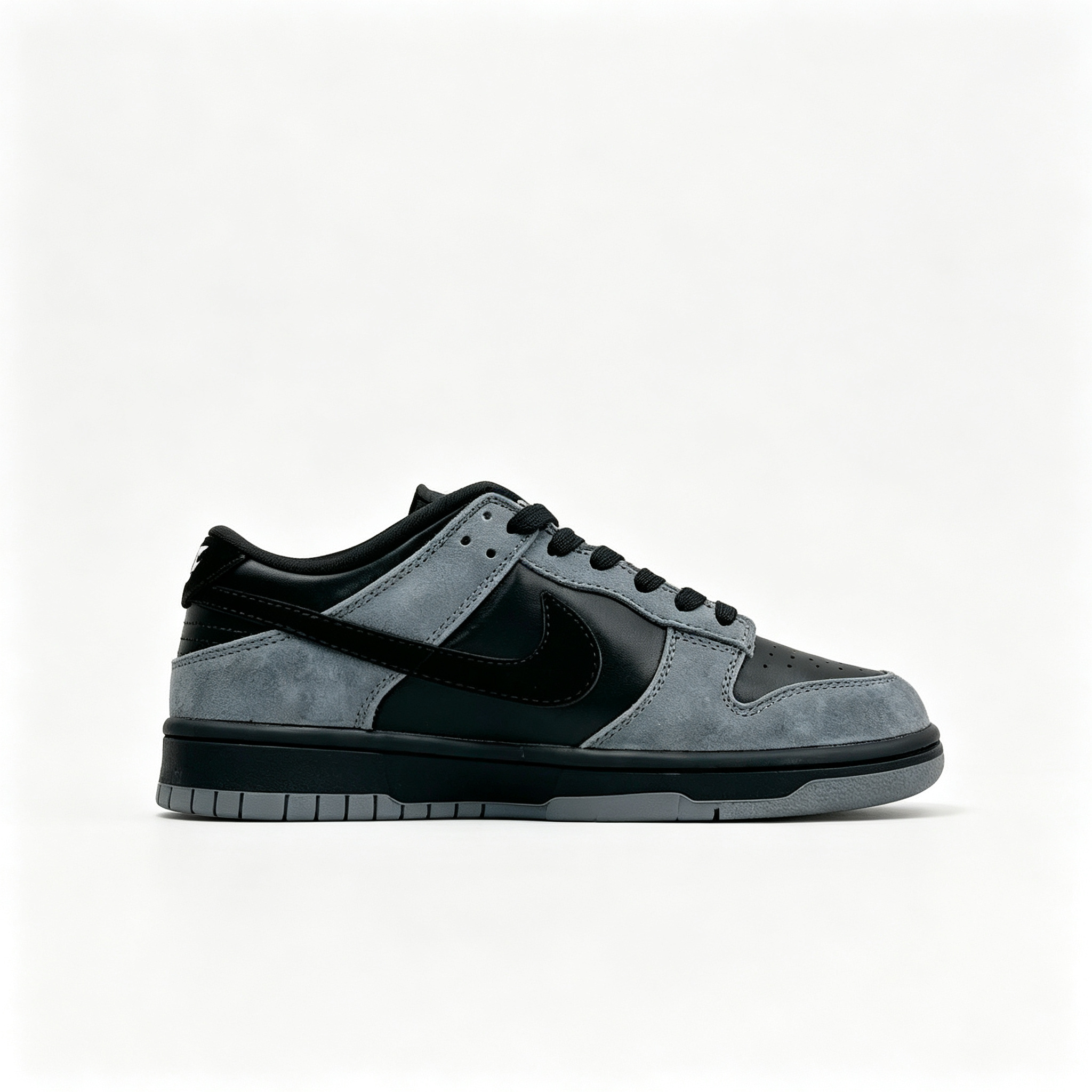 Nike Dunk Low 'Charcoal & Black' – Custom Printed Suede Sneakers