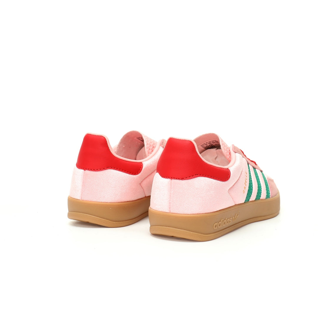 Adidas Originals Gazelle Indoor – Pink / Green / Red Gum Suede Low-Top Sneakers