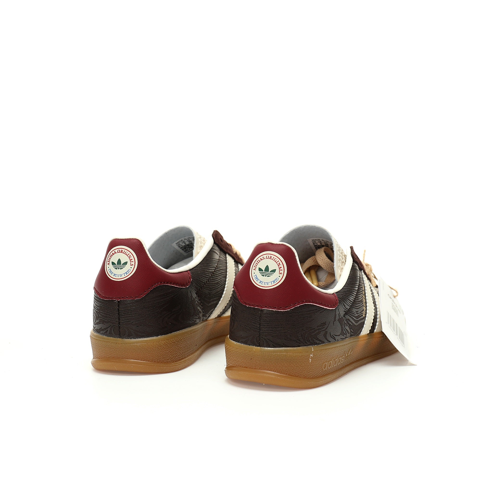 Adidas Originals Gazelle Indoor Dark Brown Off-White Burgundy Gum Suede Sneaker