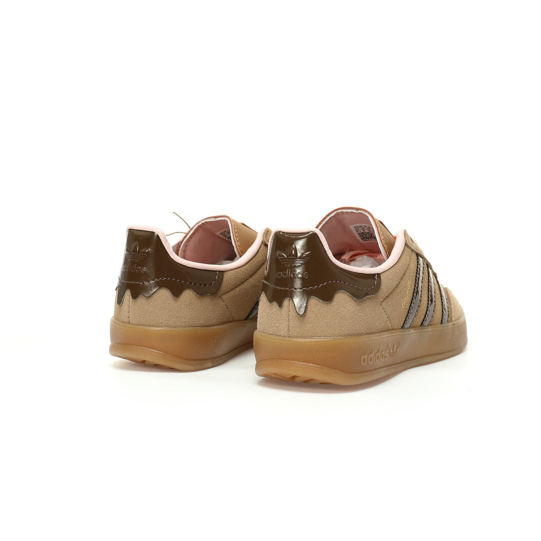 Adidas Originals Gazelle Indoor – Tan / Brown Patent / Pink Gum Low-Top Sneakers
