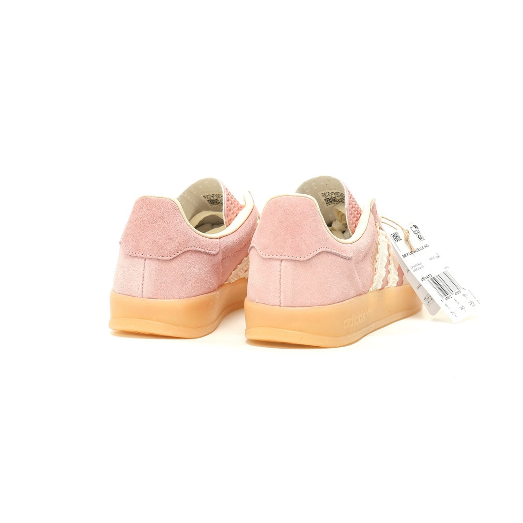 Adidas Originals Gazelle Indoor – Light Pink Ruffle / White Gum Suede Low-Top Sneakers