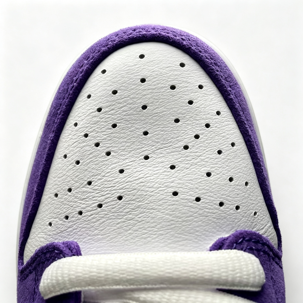 Nike Dunk Low – White & Purple Suede with Gum Sole