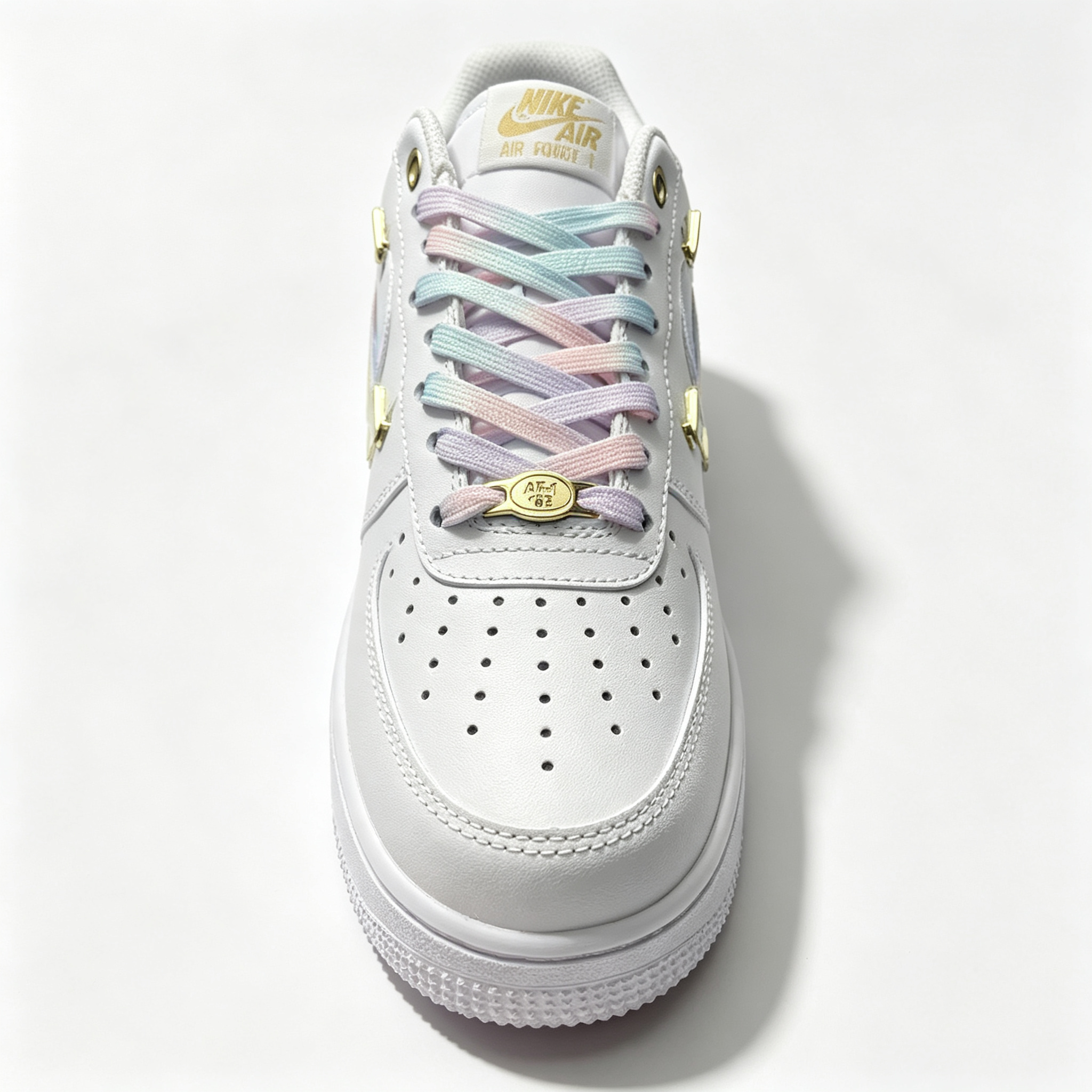 Nike Air Force 1 '07 Low Custom — Multi Mini Gold Swoosh | Pastel Camo