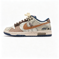 Nike Dunk Low Custom — Beige Camo / Cork Swoosh / Brown Canvas / Navy Outsole
