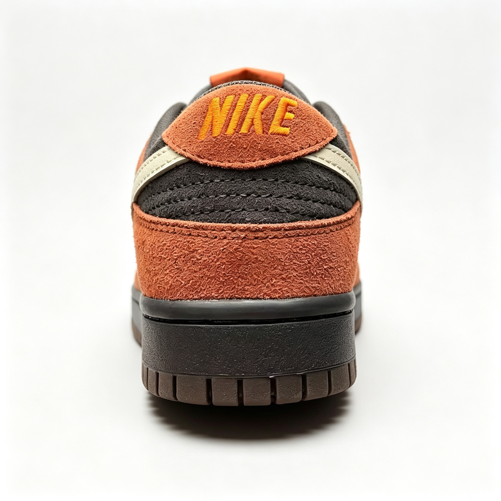 Nike Dunk Low 'Dark Grey / Burnt Orange' — Suede & Dark Gum Sneakers