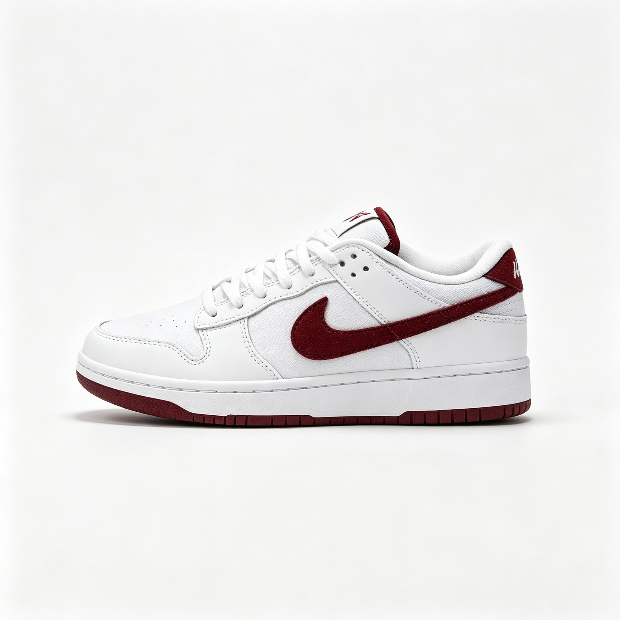 Nike Dunk Low 'White / Team Red' – Suede Swoosh Low-Top Sneakers