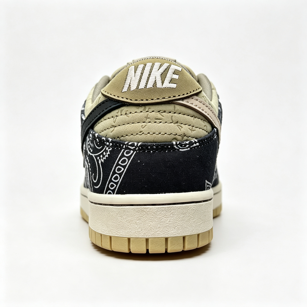 Nike Dunk Low – Beige / Navy Bandana Plaid Print / Gum