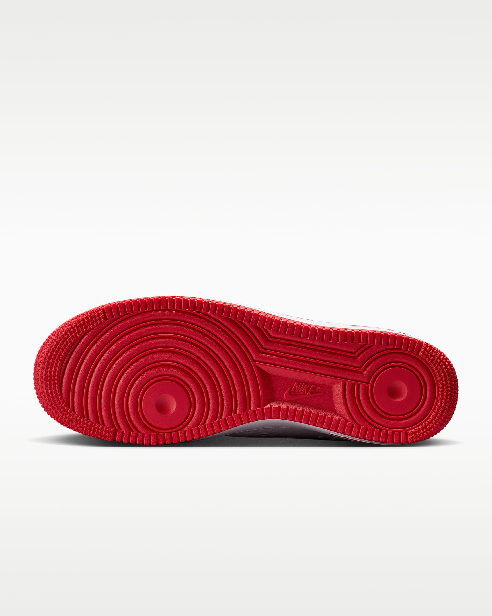 Nike Air Force 1 '07 White Red Swoosh Red Outsole Sneakers