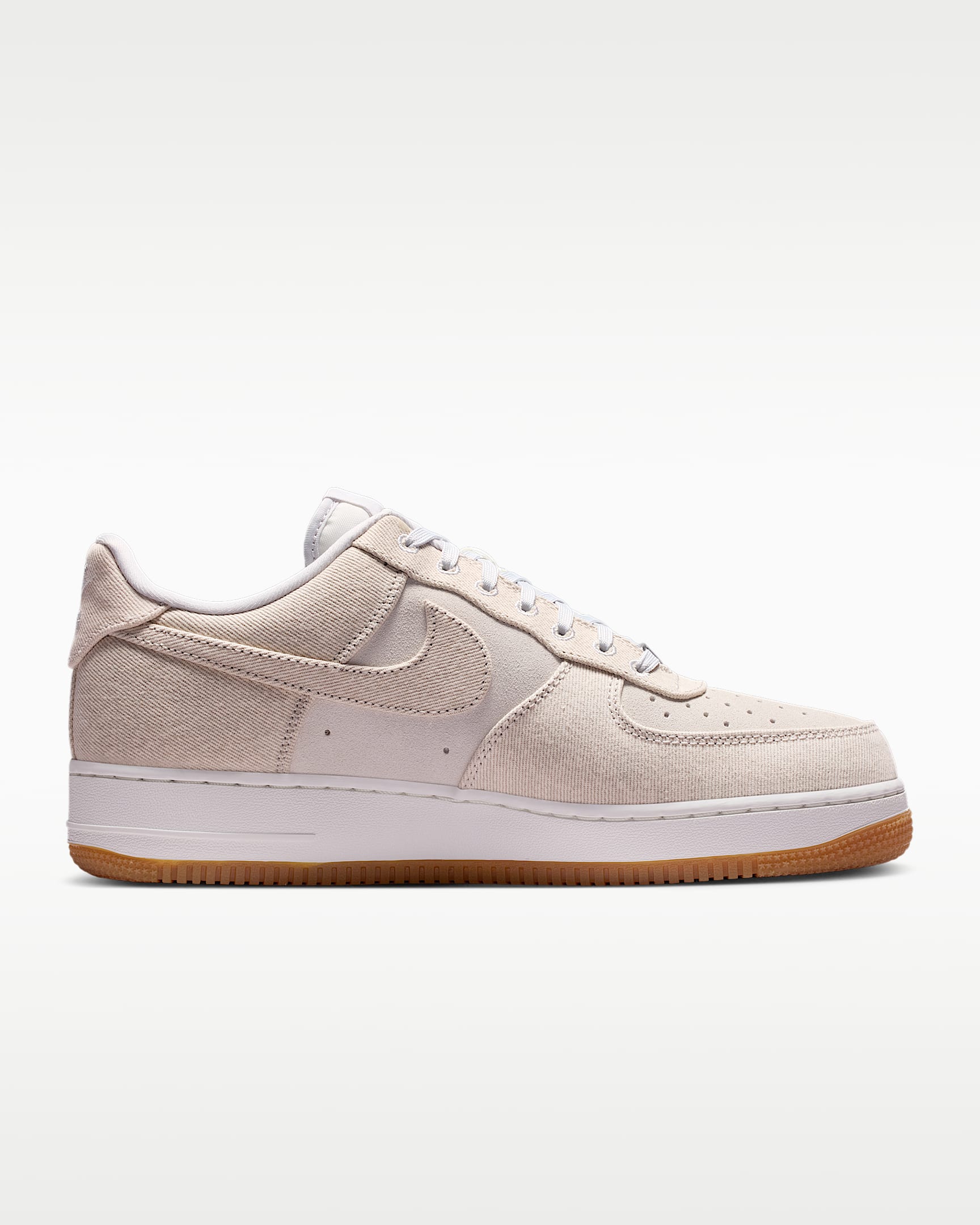 Nike Air Force 1 '07 Light Beige Denim Gum Sneakers