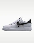 Nike Air Force 1 '07 Light Grey Black Swoosh Sneakers