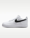 Nike Air Force 1 '07 LV8 White Grid Texture Black Swoosh Sneakers