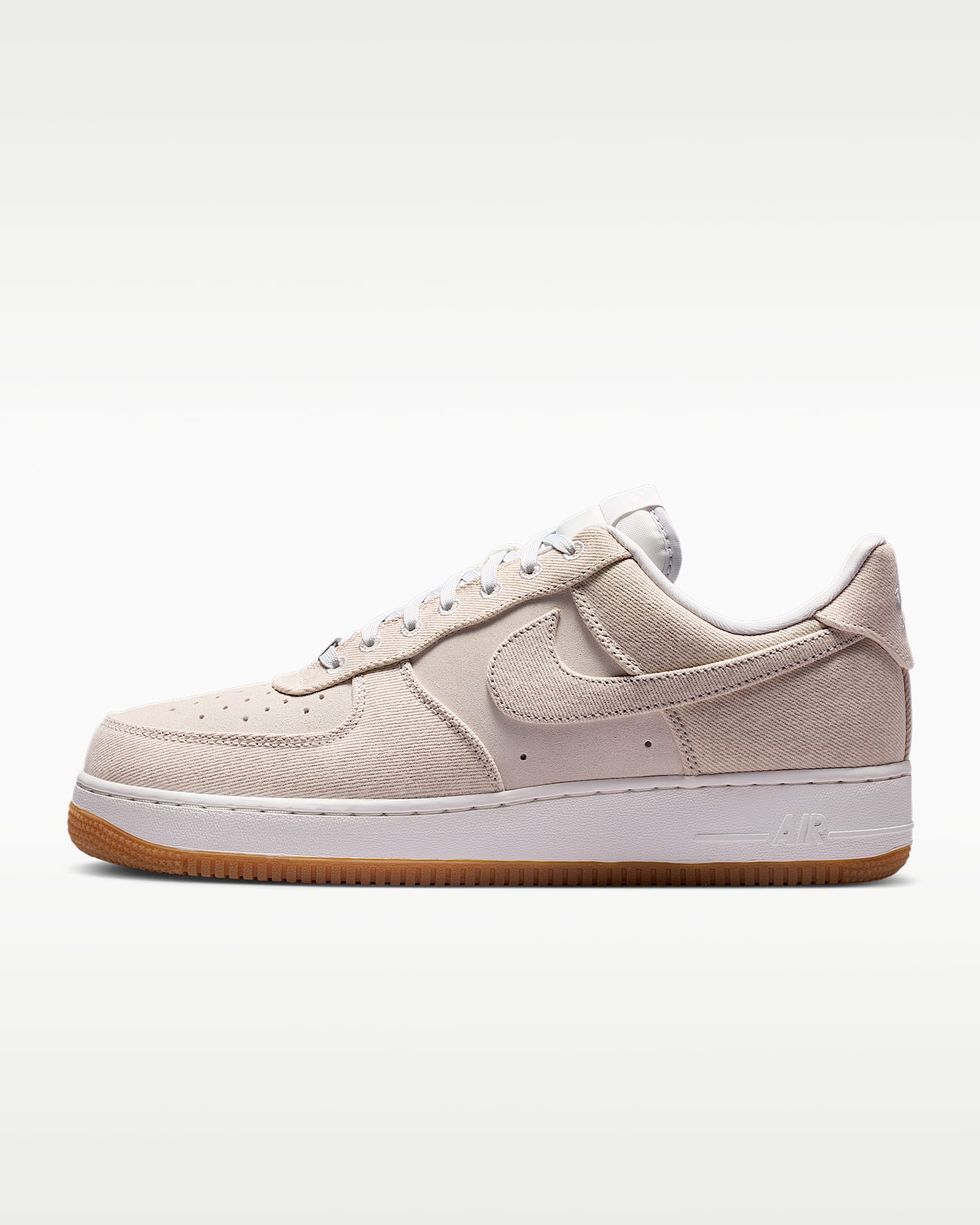 Nike Air Force 1 '07 Light Beige Denim Gum Sneakers