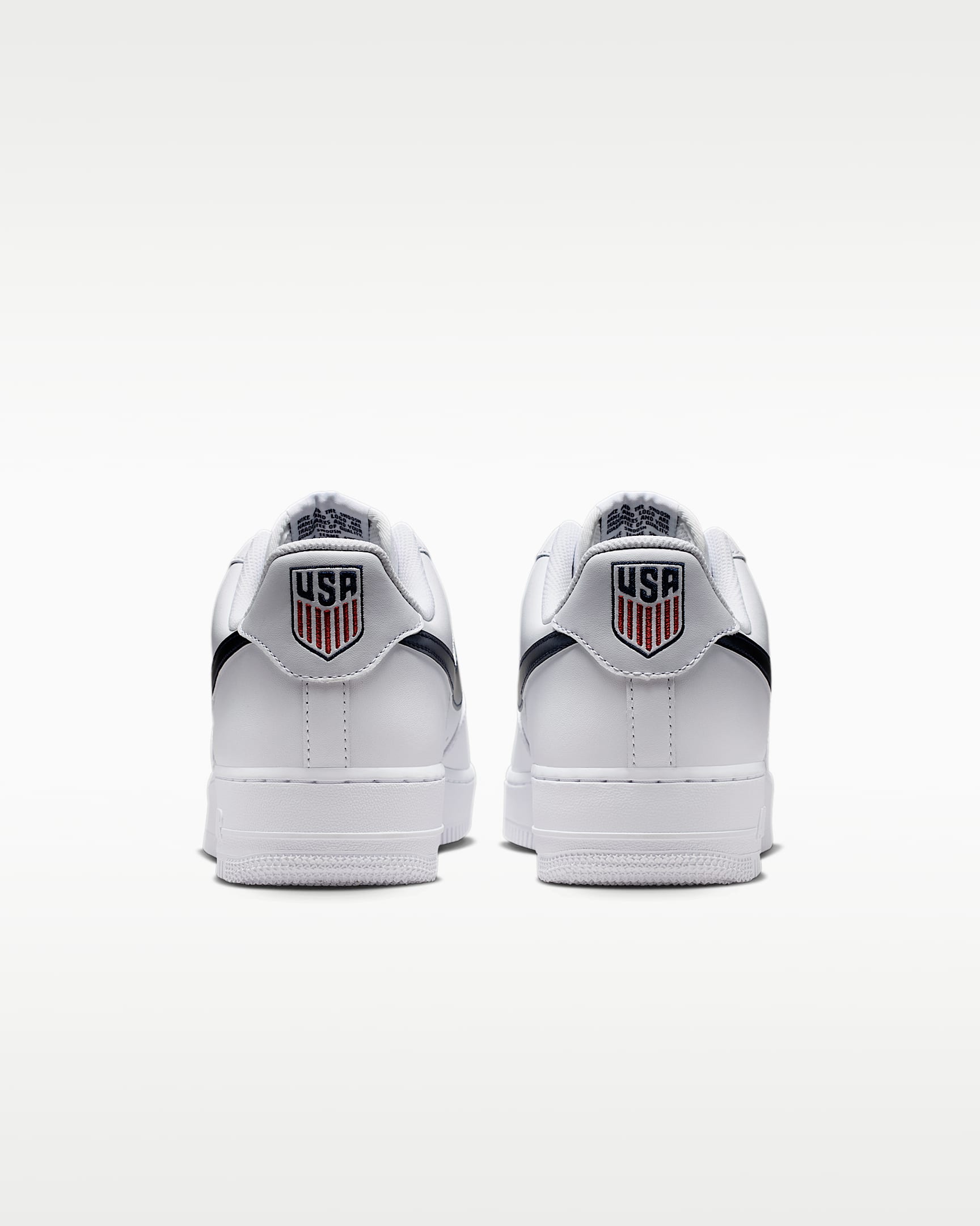 Nike Air Force 1 '07 White Navy Blue Satin Swoosh Sneakers