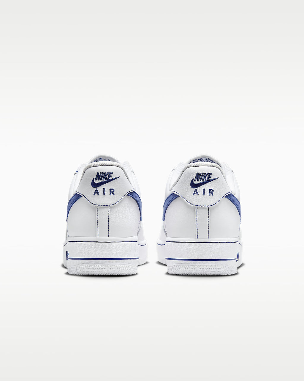 Nike Air Force 1 '07 White Blue Contrast Stitching Sneakers