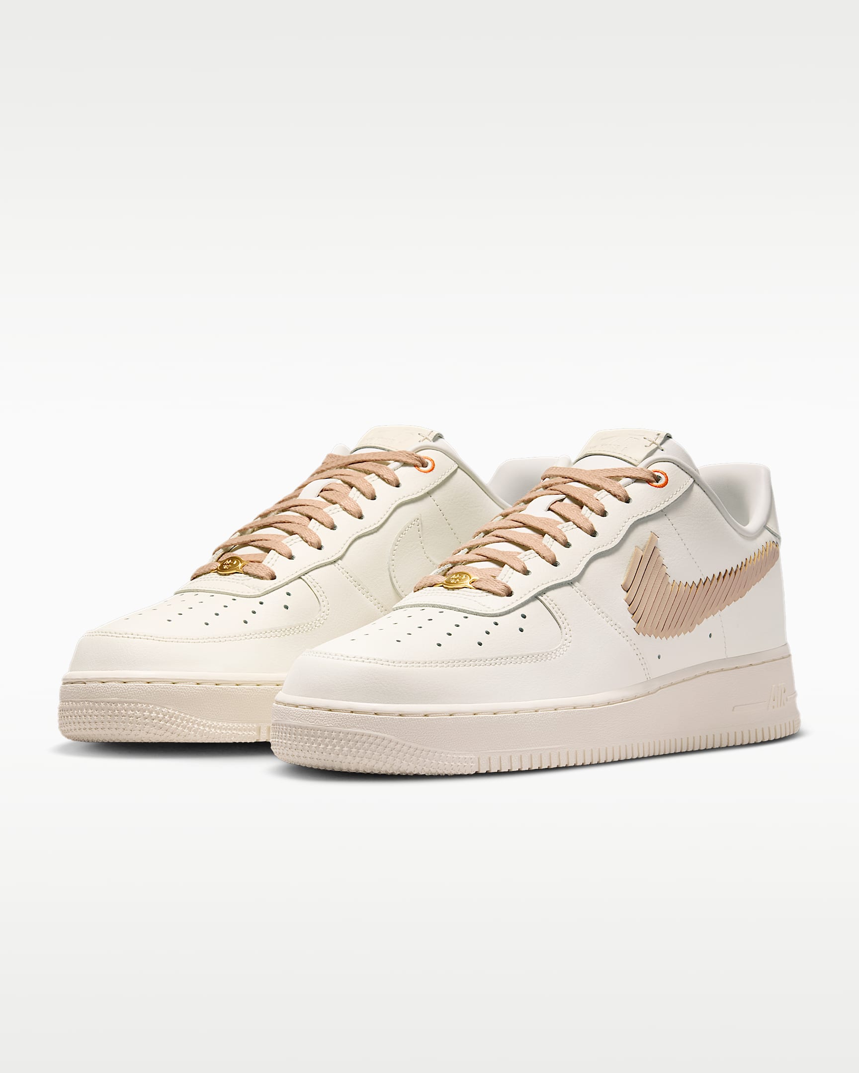 Nike Air Force 1 '07 Sail Beige Stitched Swoosh Sneakers