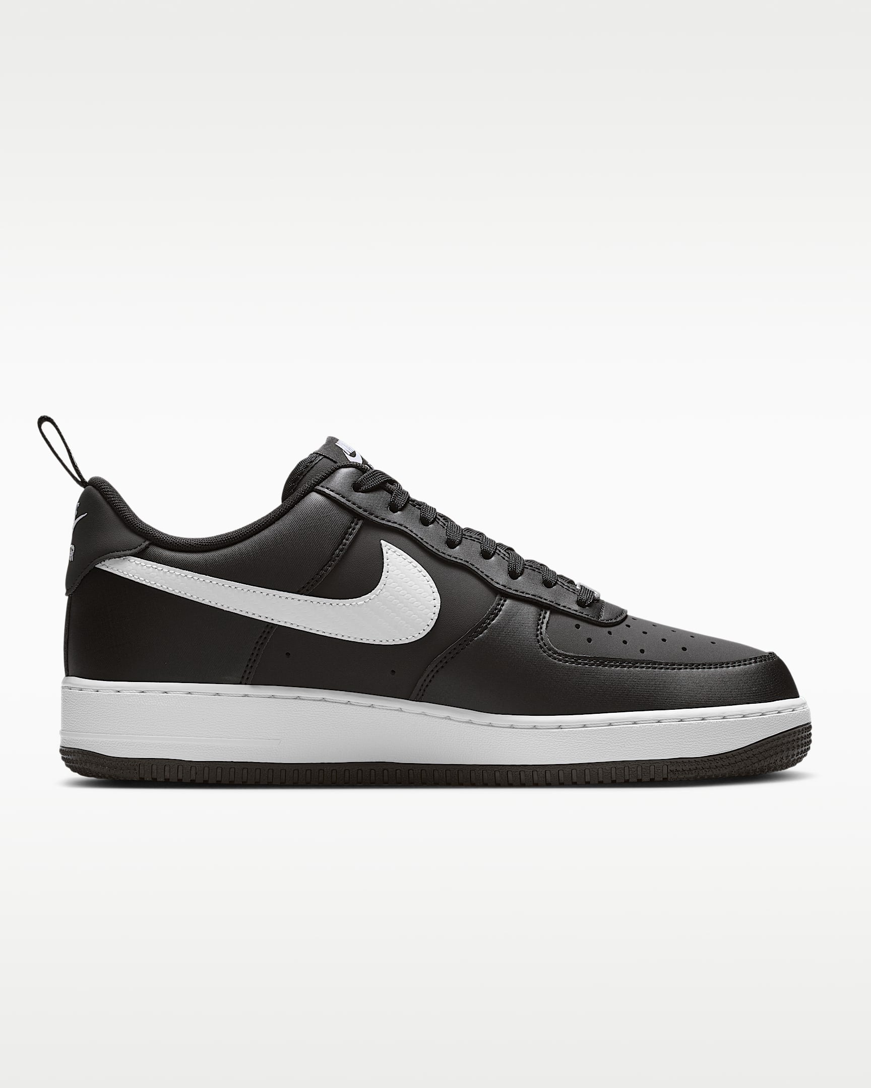Nike Air Force 1 '07 Black White Mini Swoosh Sneakers