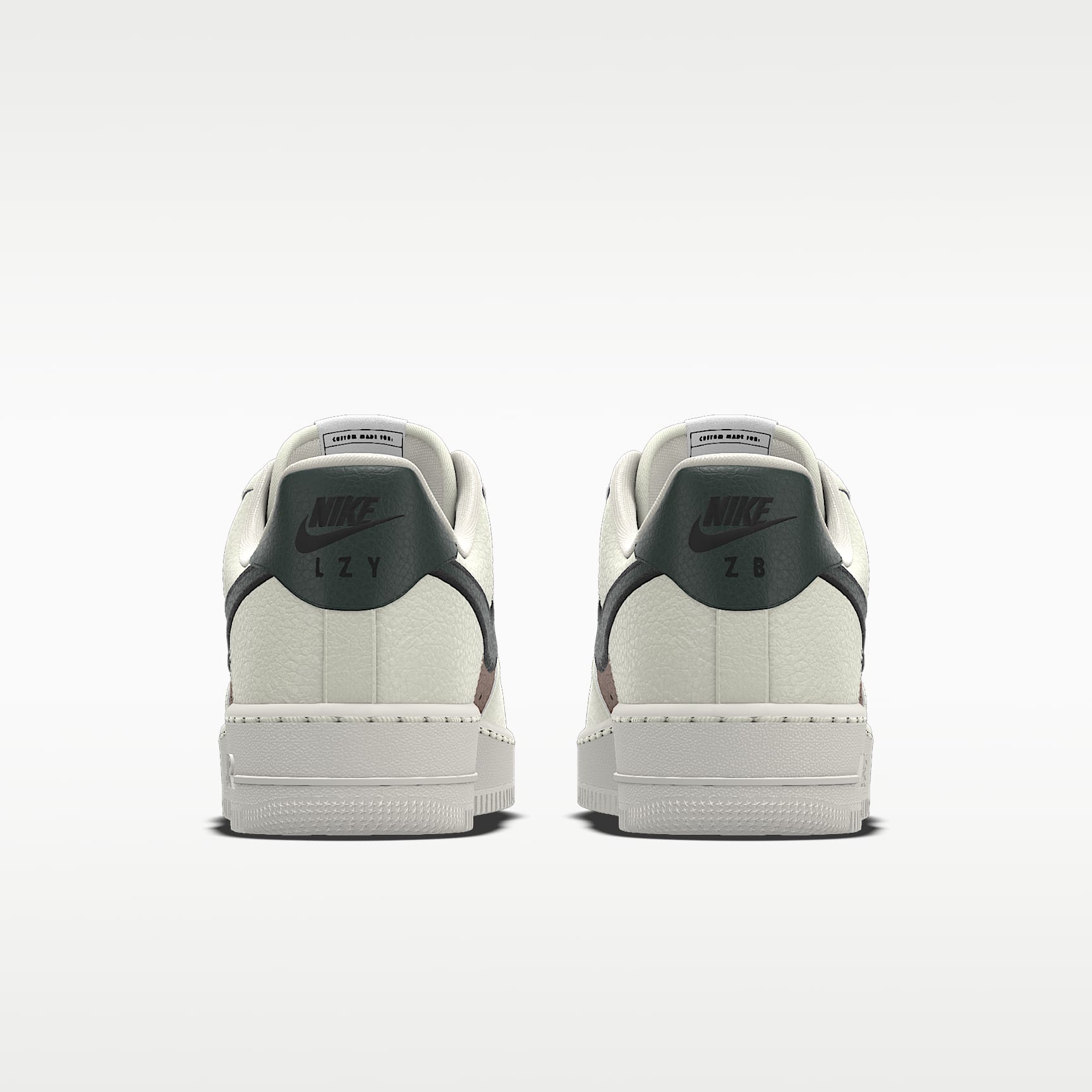 Nike Air Force 1 '07 Sail Brown Dark Green Color-Block Sneakers