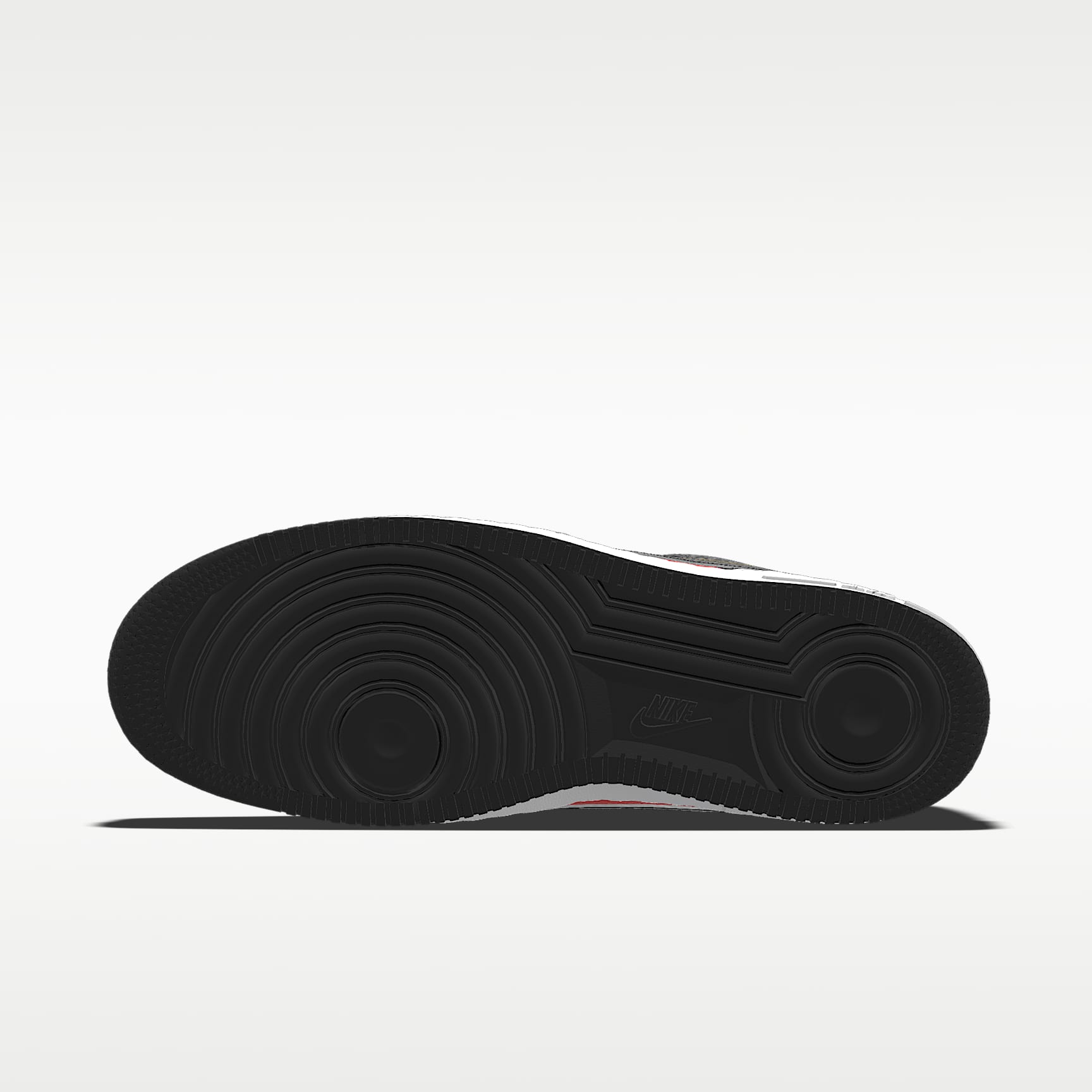 Nike Air Force 1 '07 Black Red Gold Outline Color-Block Sneakers
