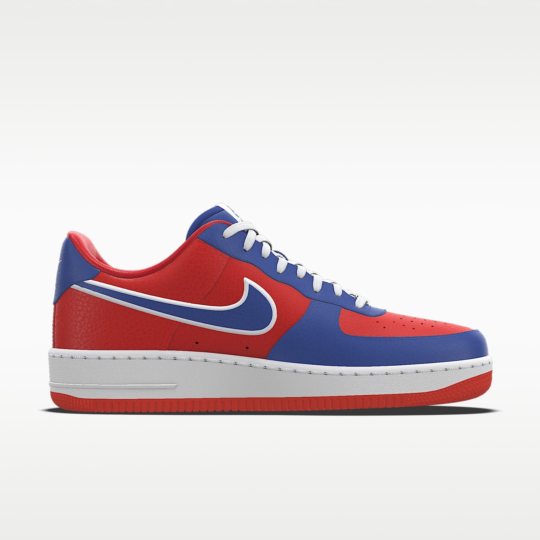 Nike Air Force 1 '07 Red Blue White Outline Color-Block Sneakers