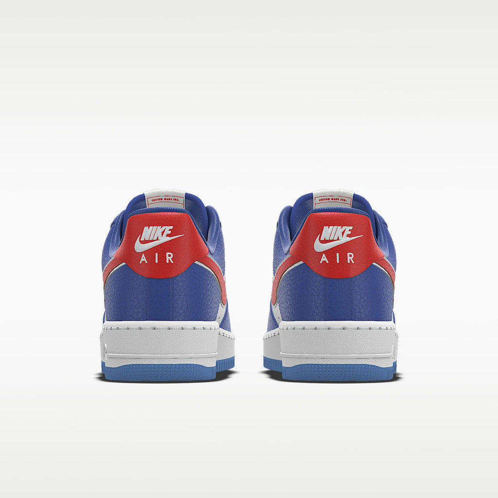 Nike Air Force 1 '07 White Blue Red Silver Outline Color-Block Sneakers
