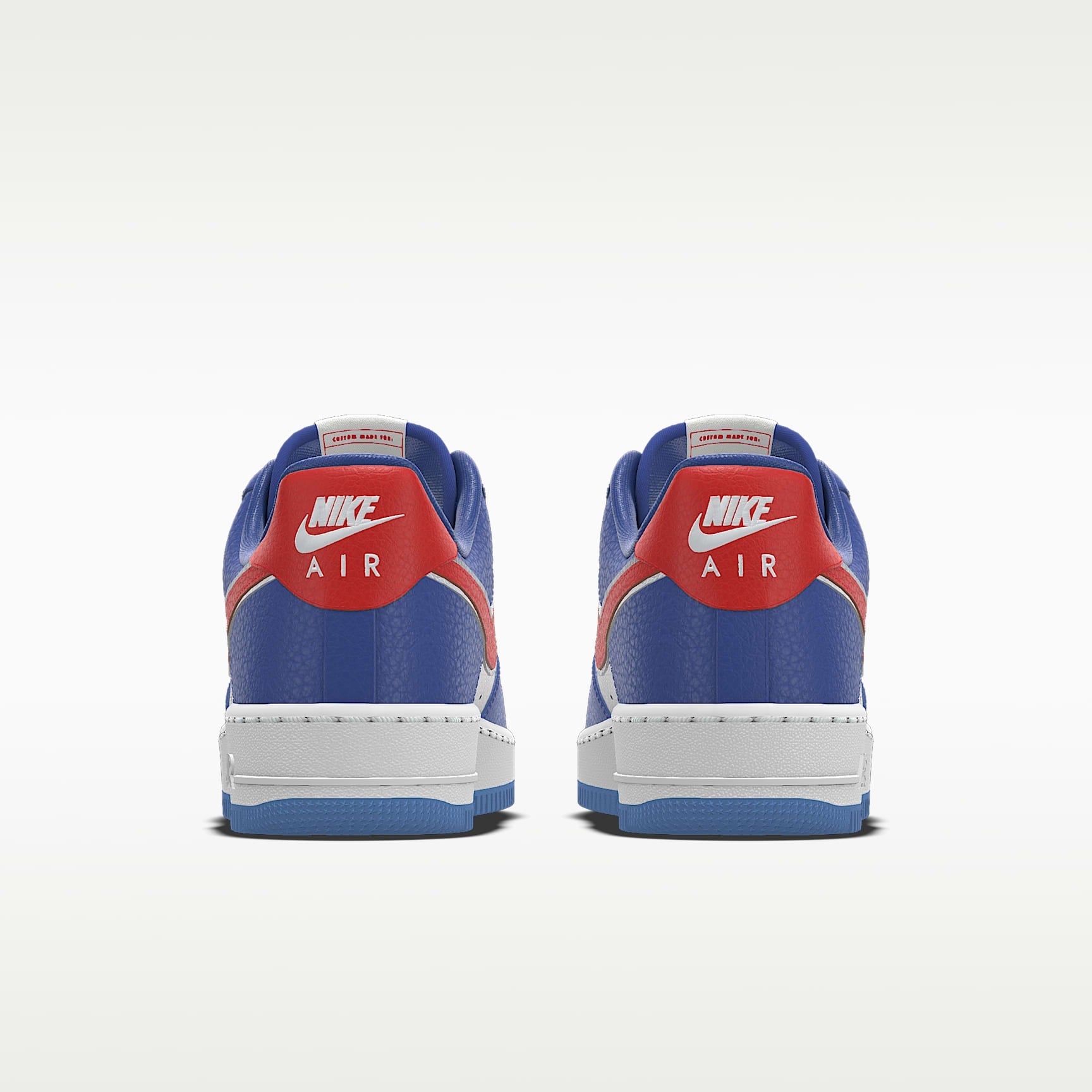 Nike Air Force 1 '07 White Blue Red Silver Outline Color-Block Sneakers