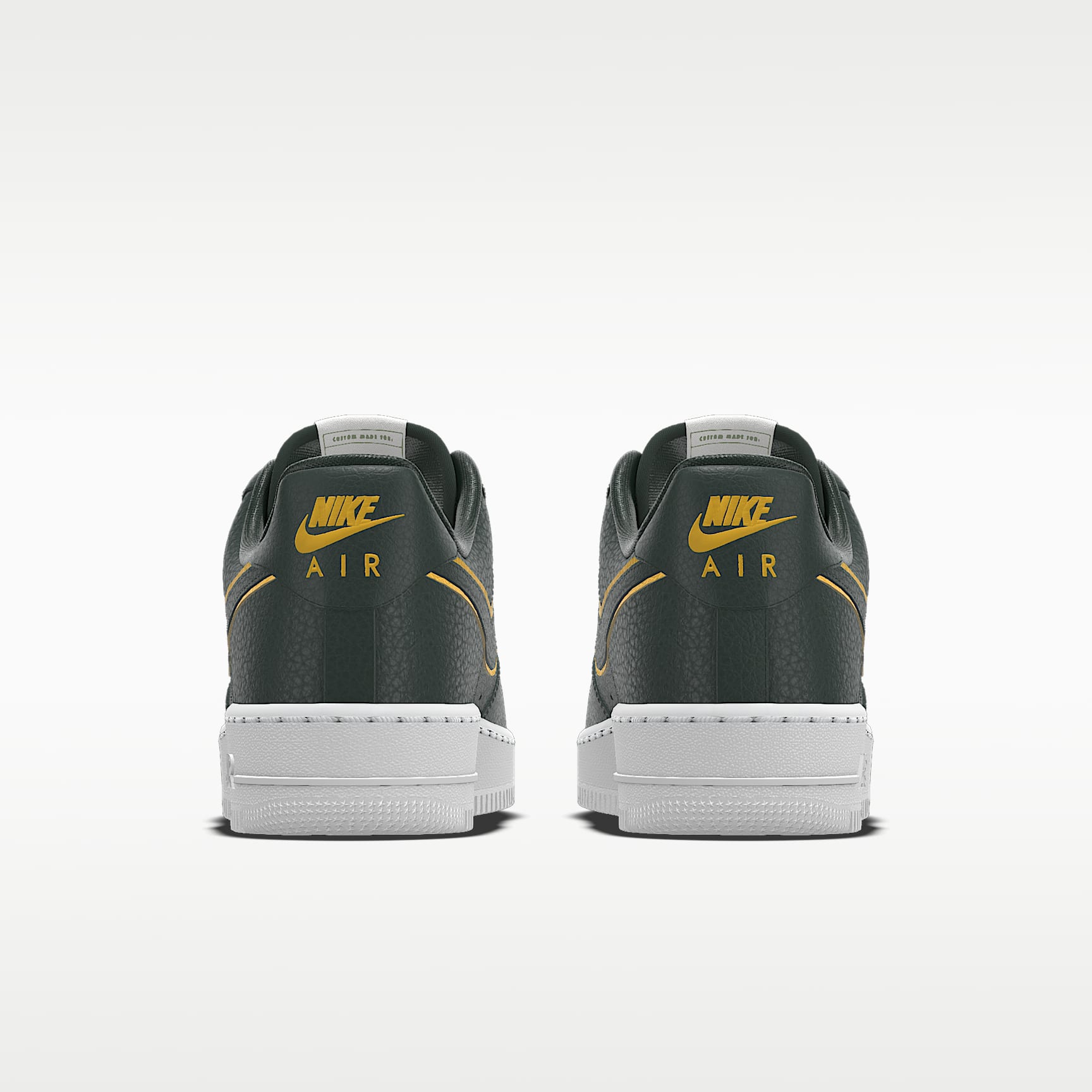 Nike Air Force 1 '07 Dark Green Gold Outline Sneakers