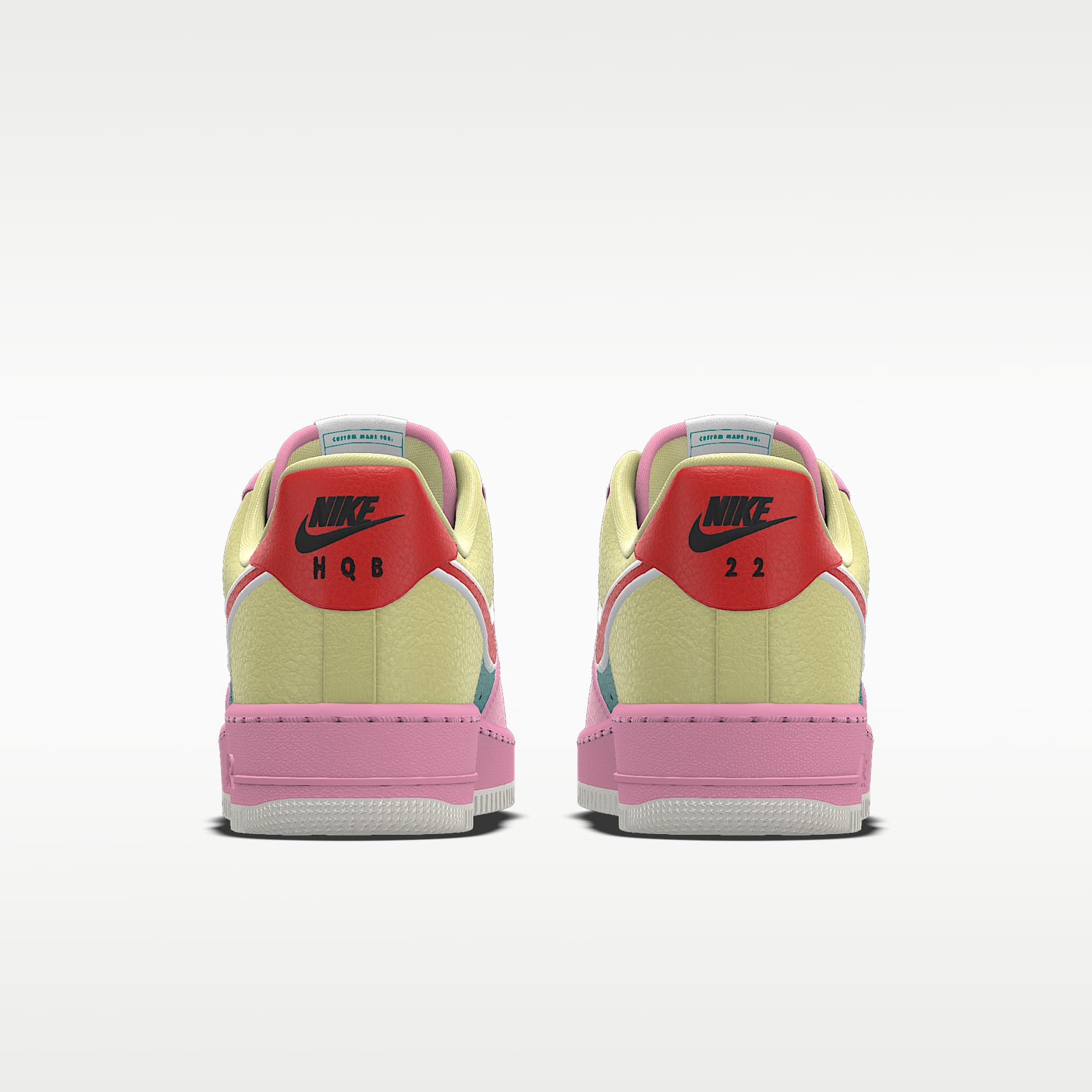 Nike Air Force 1 '07 Pink Teal Yellow Red Multi-Color Block Sneakers