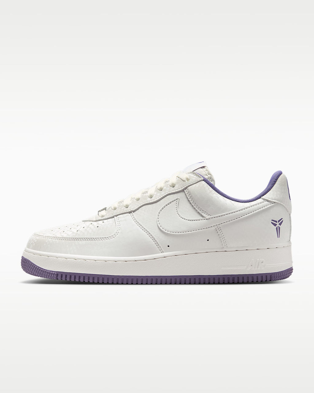 Nike Air Force 1 '07 White Purple Kobe Logo Sneakers