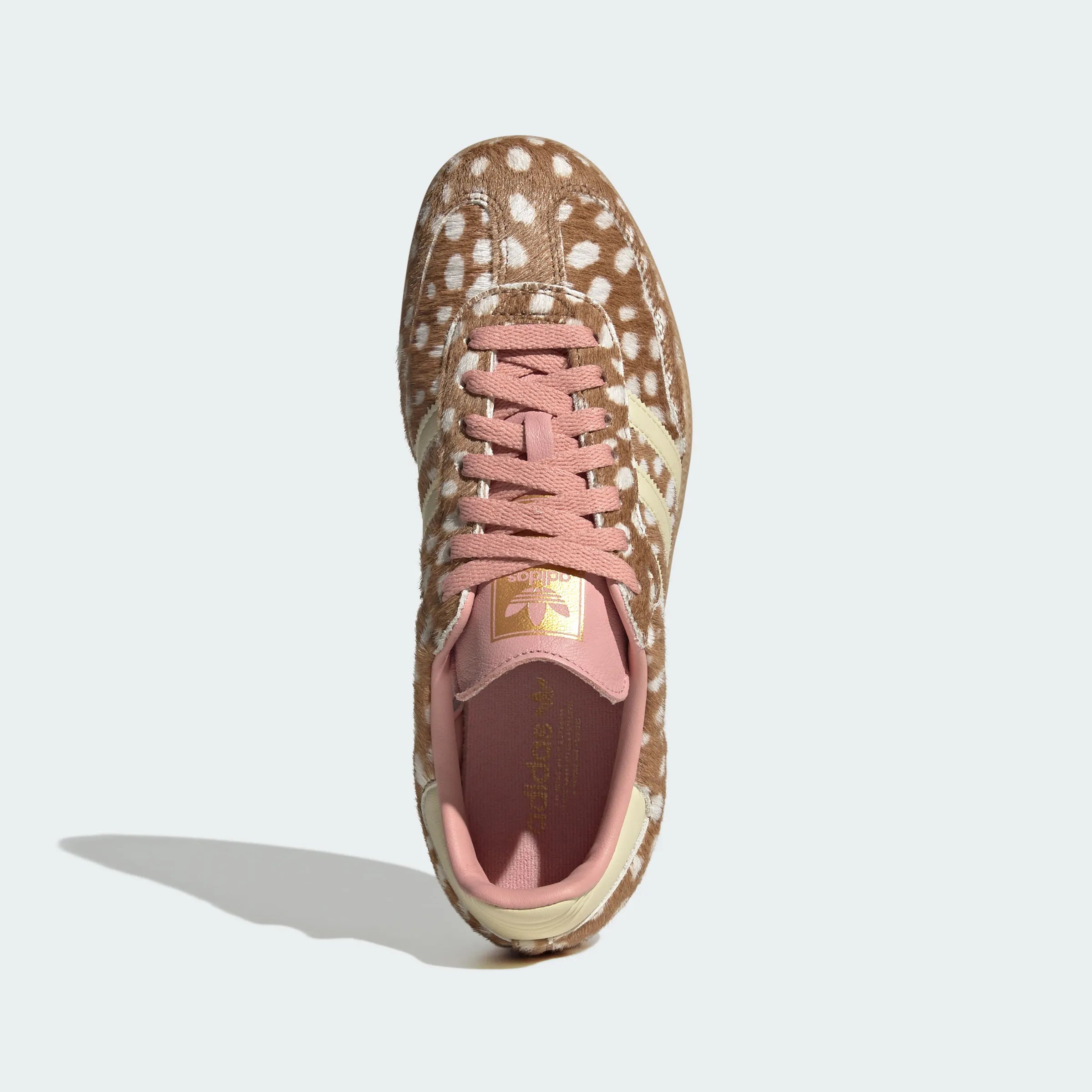 Adidas Originals – Brown / Pink Polka-Dot Pony Hair Casual Sneakers