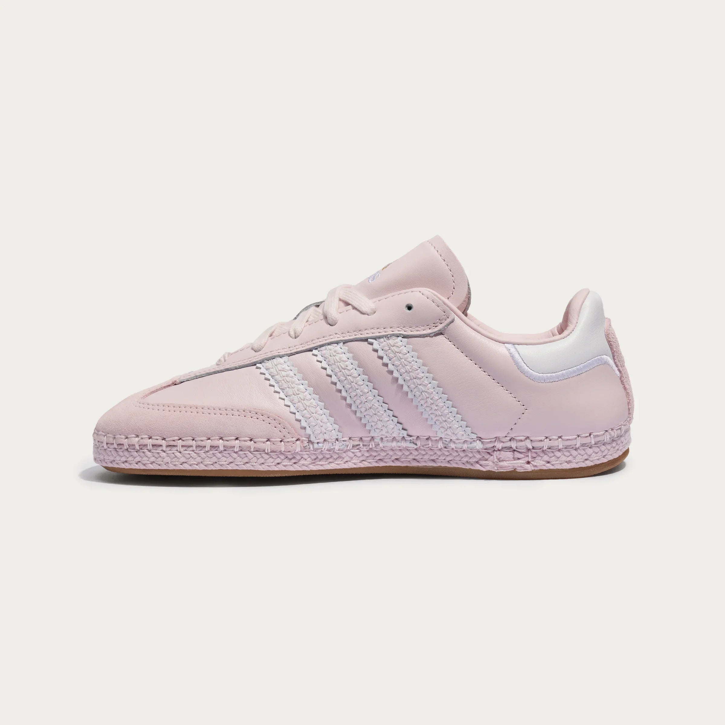 Adidas Originals – Light Pink Woven Sole Leather Casual Sneakers