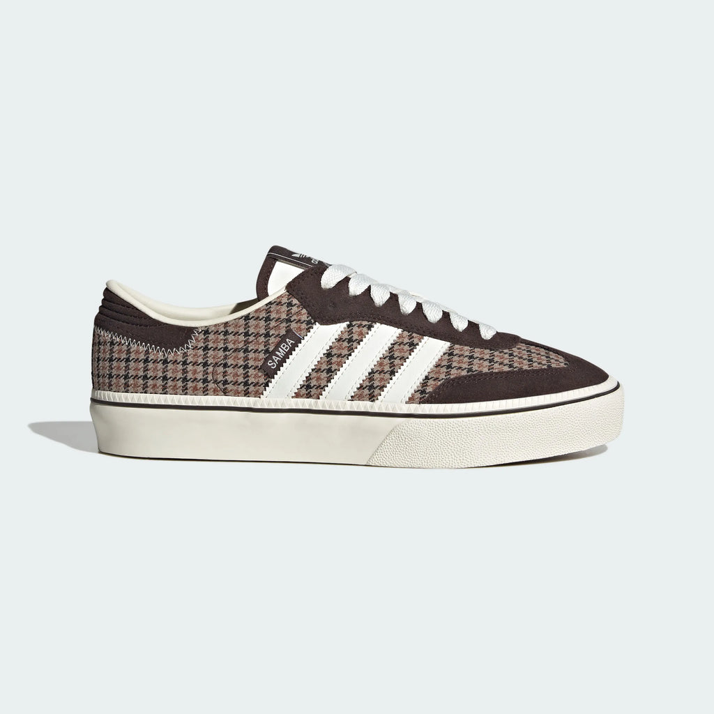 Adidas Originals – Brown Houndstooth Canvas Platform Casual Sneakers