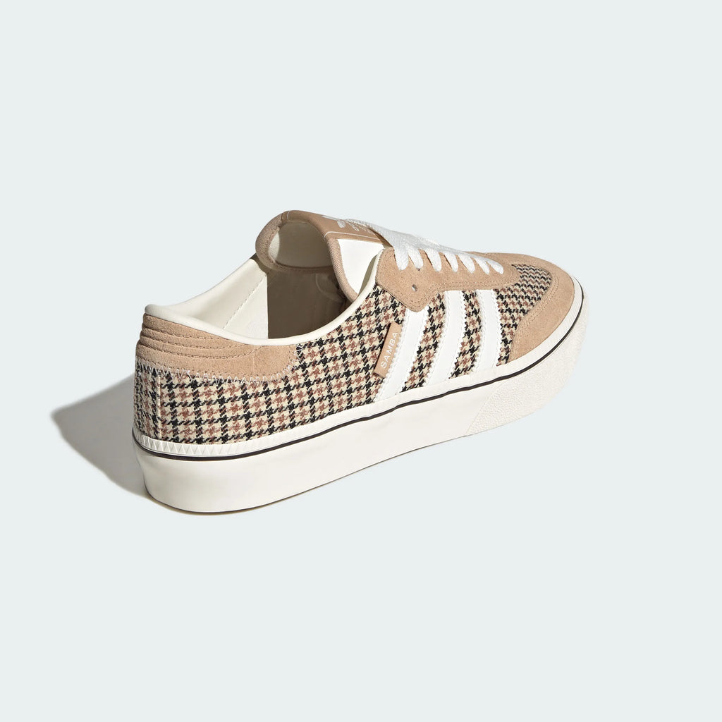 Adidas Originals – Beige Houndstooth Canvas Platform Casual Sneakers