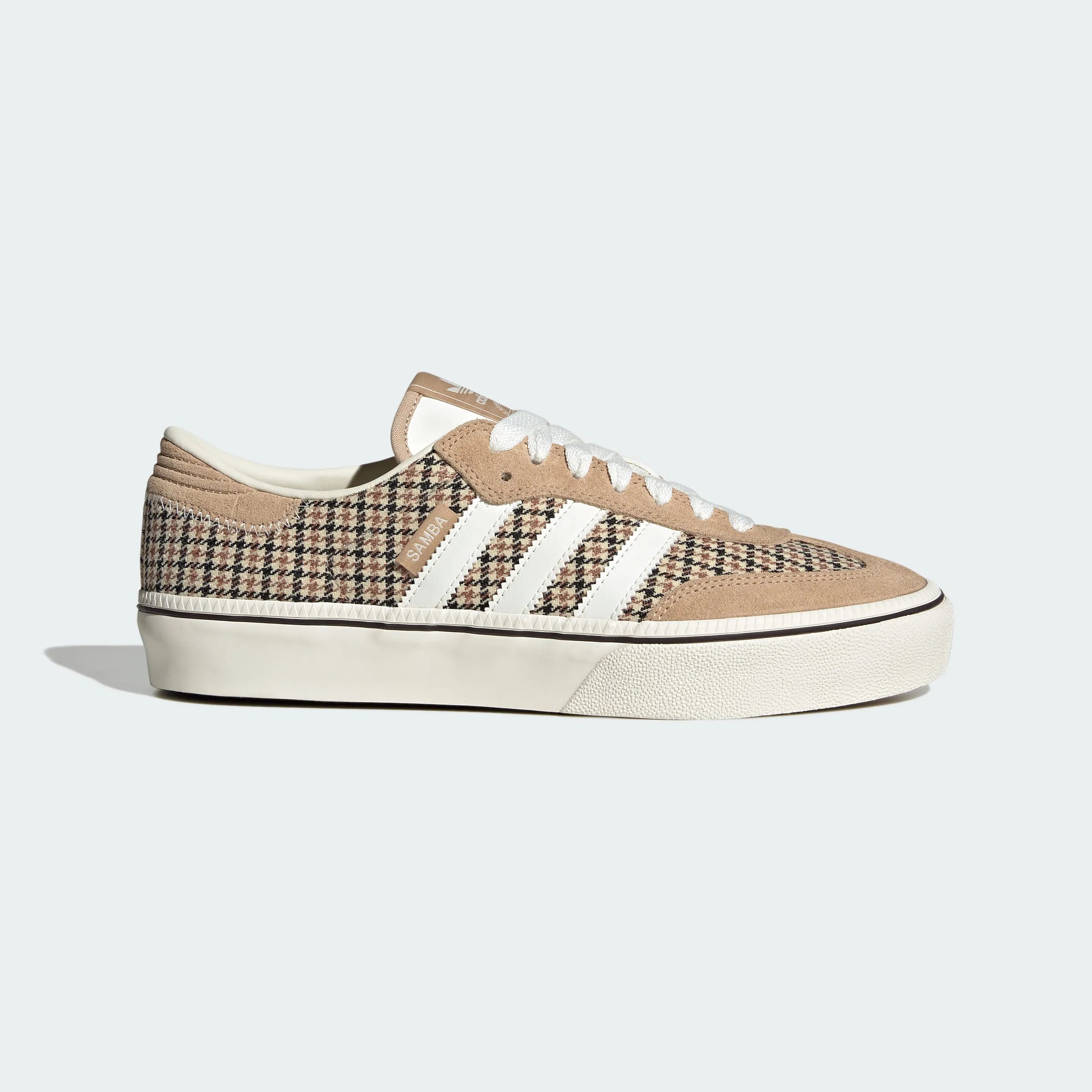 Adidas Originals – Beige Houndstooth Canvas Platform Casual Sneakers