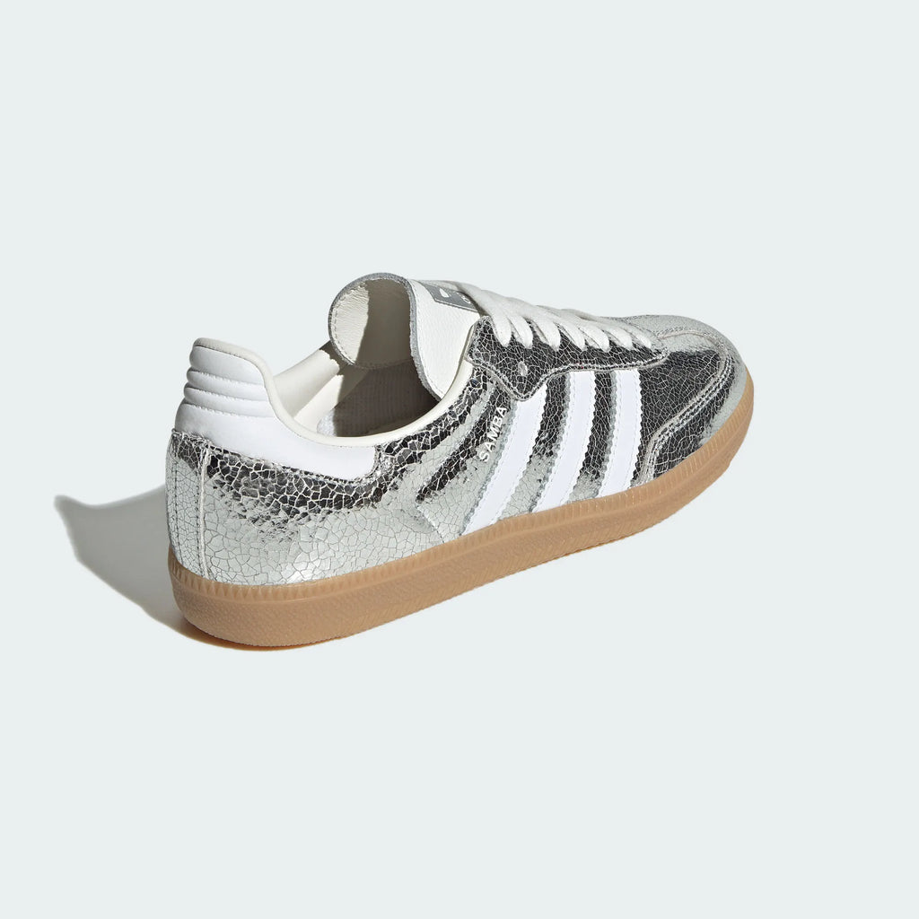 Adidas Originals – Silver Crackle / White Leather Casual Sneakers