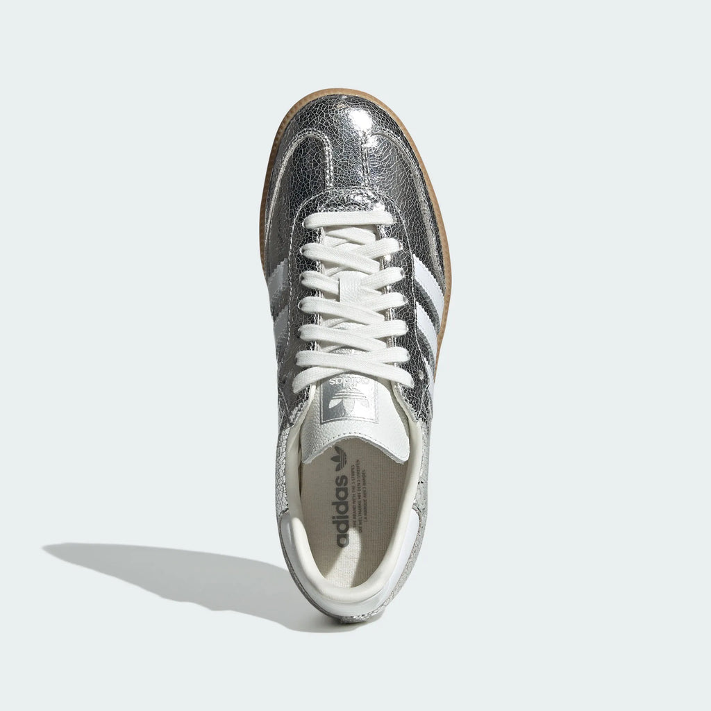 Adidas Originals – Silver Crackle / White Leather Casual Sneakers
