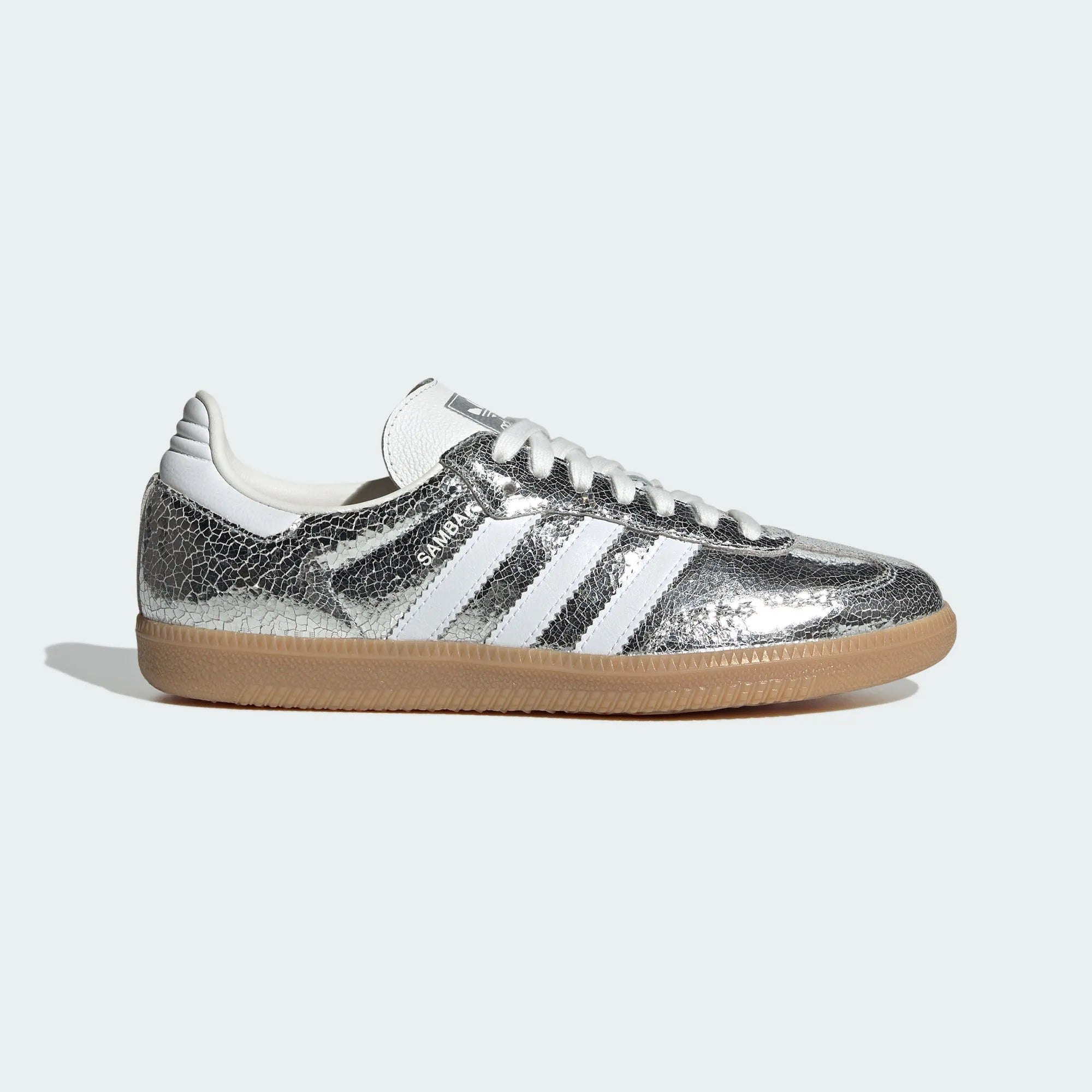 Adidas Originals – Silver Crackle / White Leather Casual Sneakers