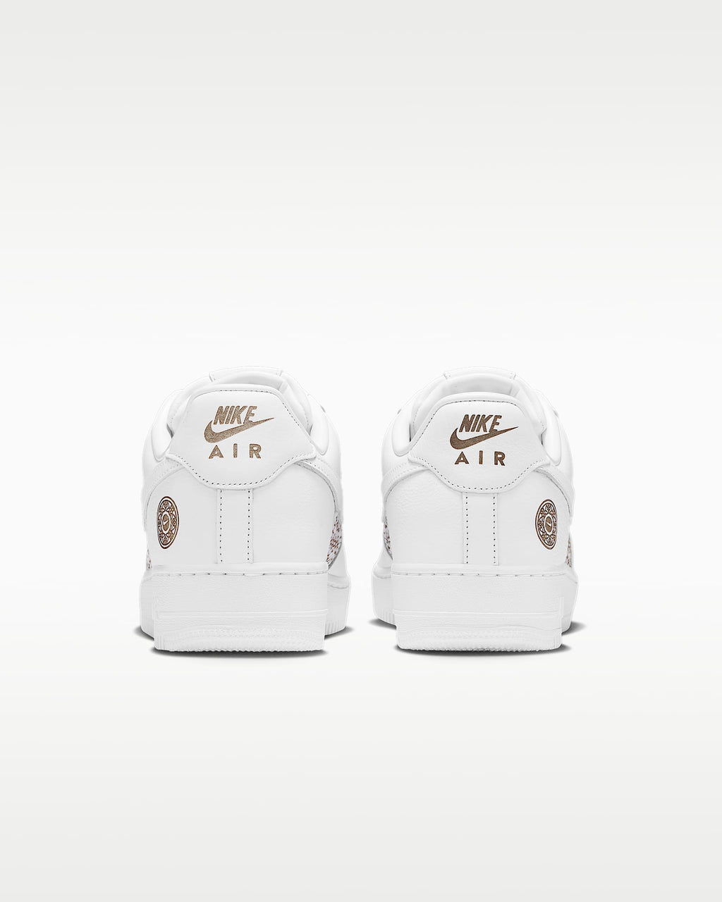 Nike Air Force 1 '07 White Gold Floral Ornate Print Sneakers