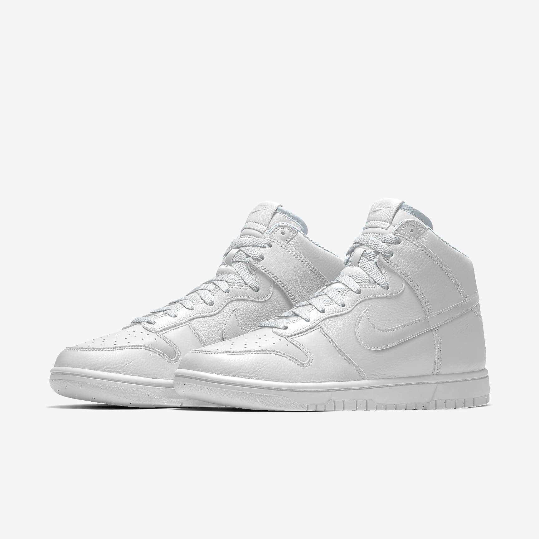 Nike Dunk High Triple White Leather Sneakers