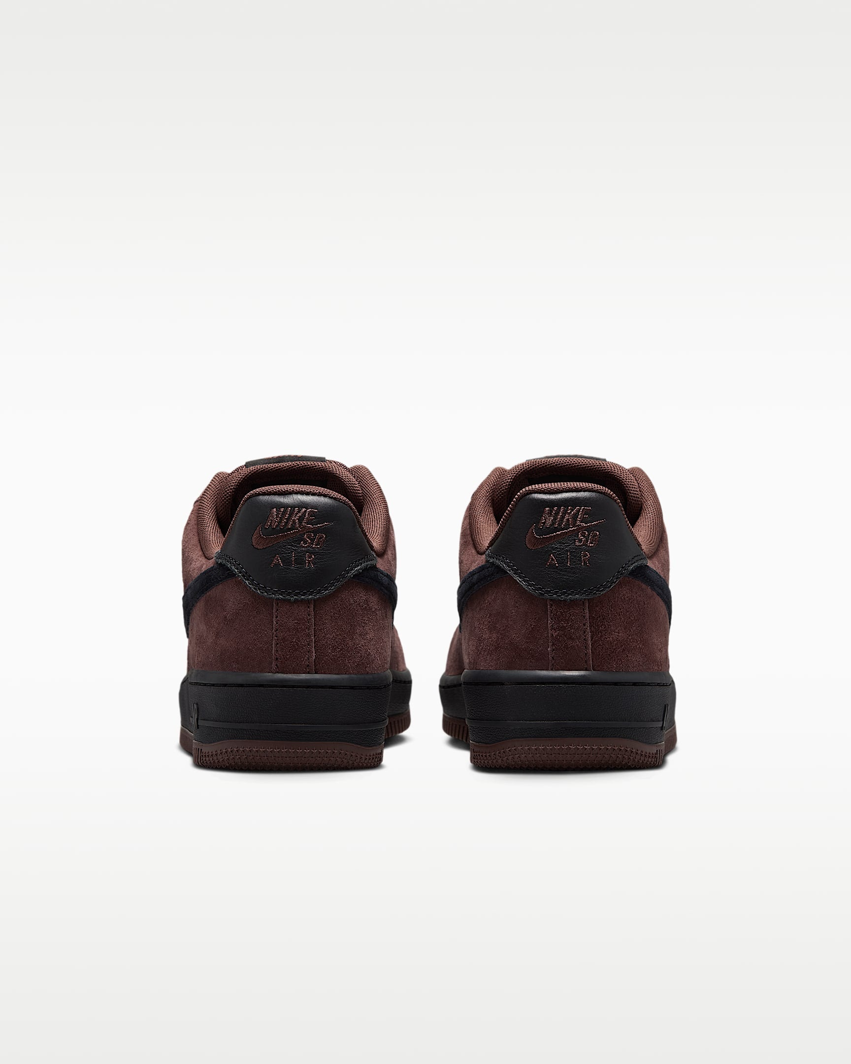 Nike Air Force 1 '07 Burgundy Suede Black Swoosh Sneakers