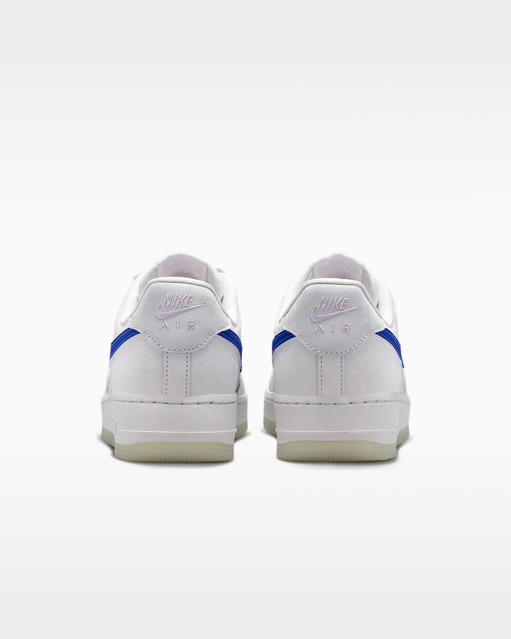 Nike Air Force 1 '07 White Royal Blue Swoosh Translucent Outsole Sneakers