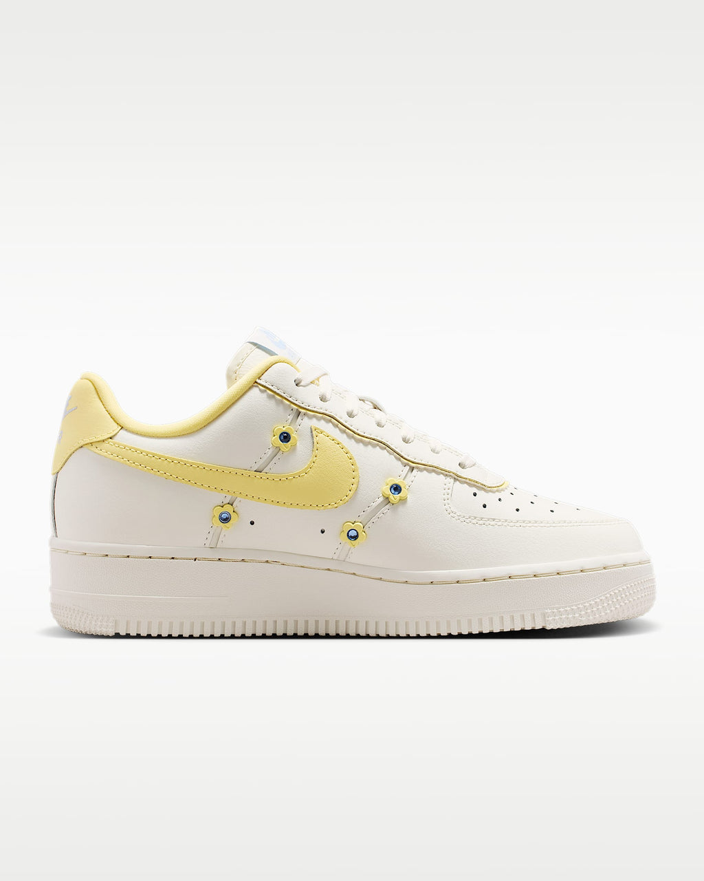 Nike Air Force 1 '07 Cream Yellow Floral Studs Sneakers