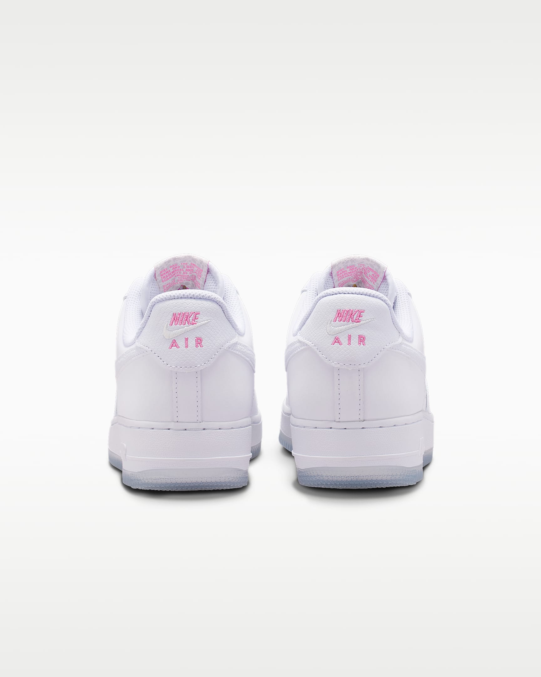 Nike Air Force 1 '07 White Mini Pink Swoosh Sneakers