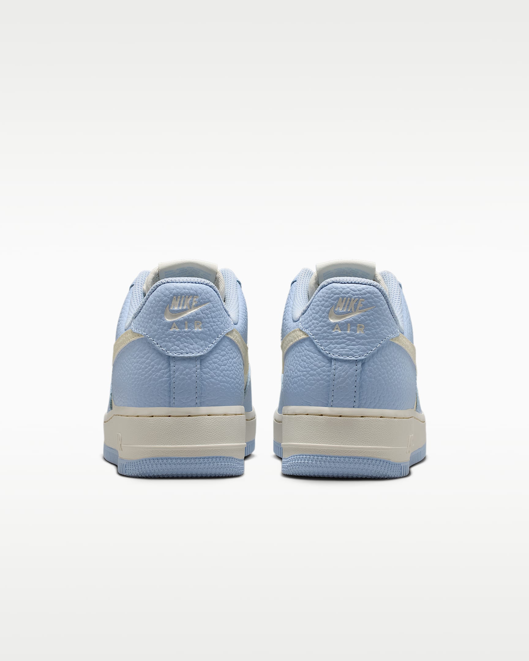 Nike Air Force 1 '07 Light Blue Cream Mini Swoosh Sneakers