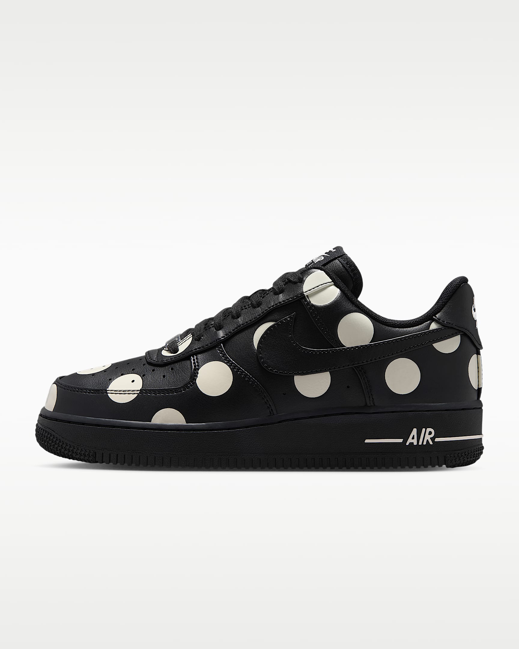Nike Air Force 1 '07 Black White Polka Dot Sneakers
