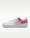 Nike Air Force 1 '07 White Two-Tone Pink Color-Block Sneakers