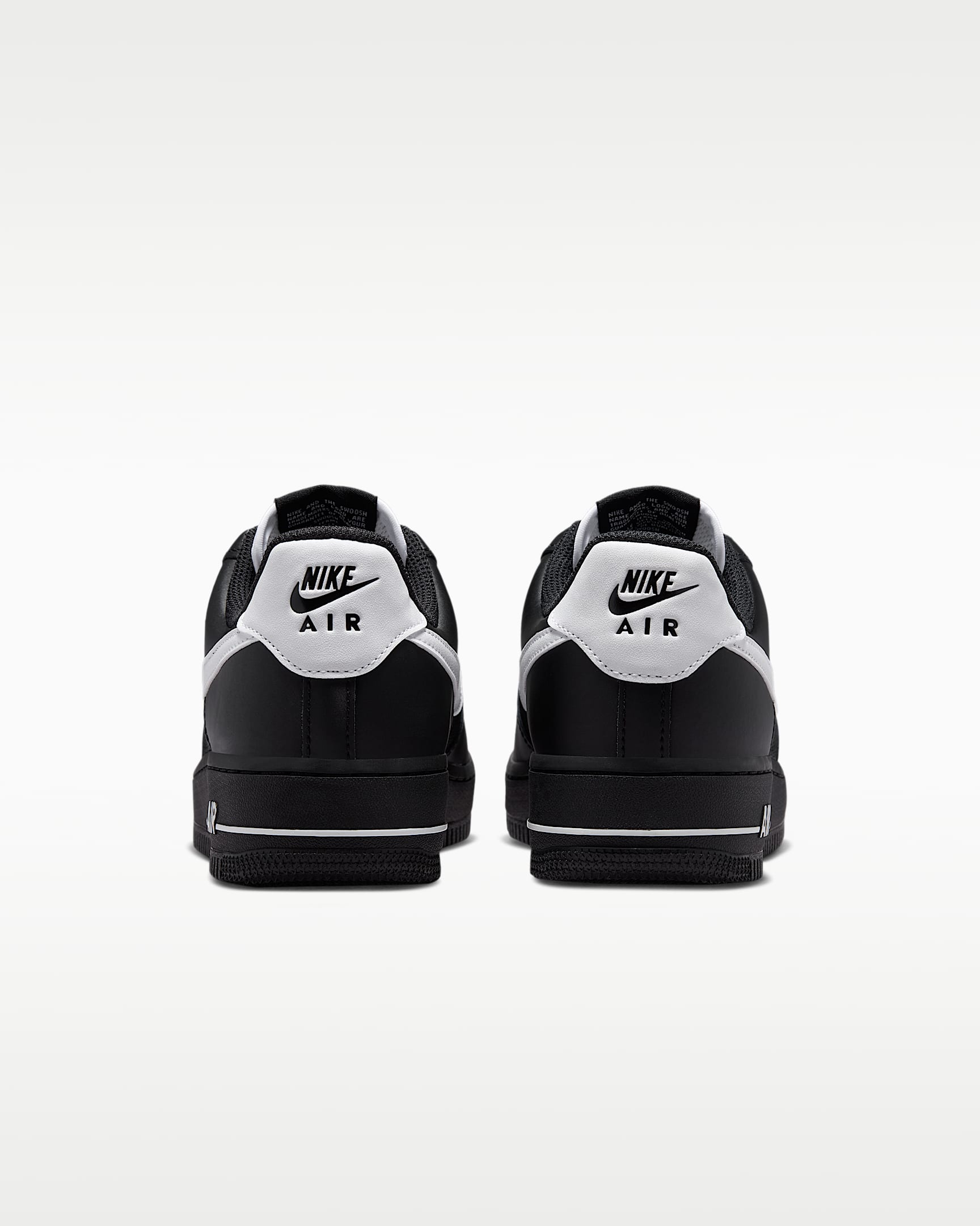 Nike Air Force 1 '07 Black Satin White Swoosh Sneakers