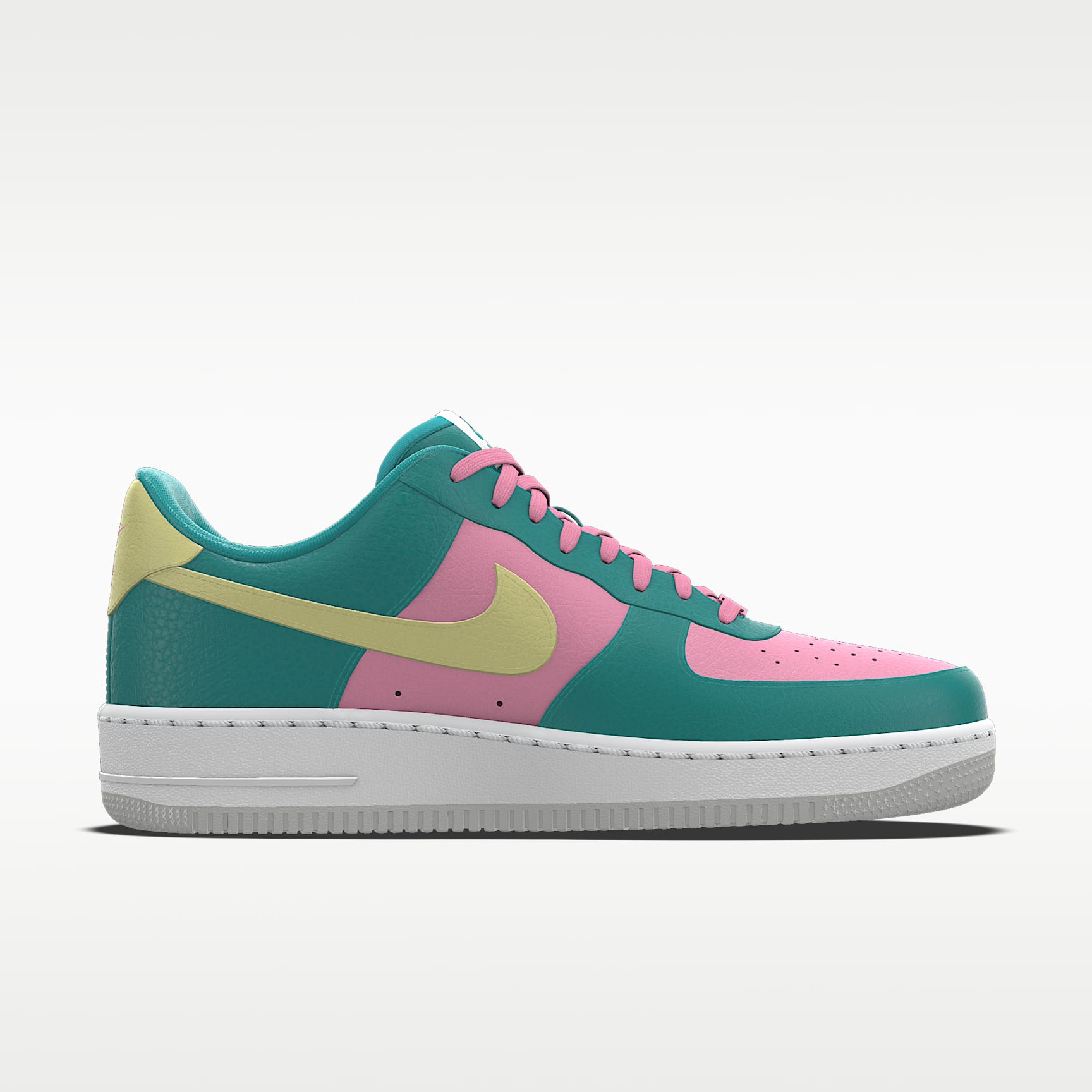 Nike Air Force 1 '07 Teal Pink Pale Yellow Multi-Color Block Sneakers