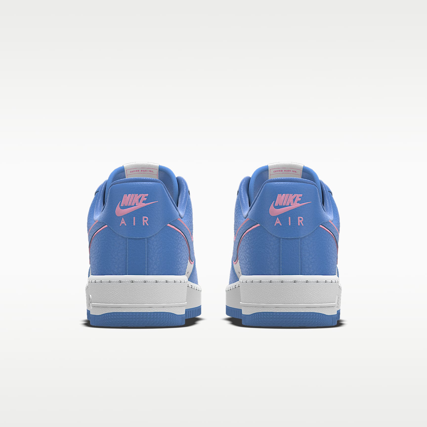 Nike Air Force 1 '07 Light Blue White Pink Outline Color-Block Sneakers
