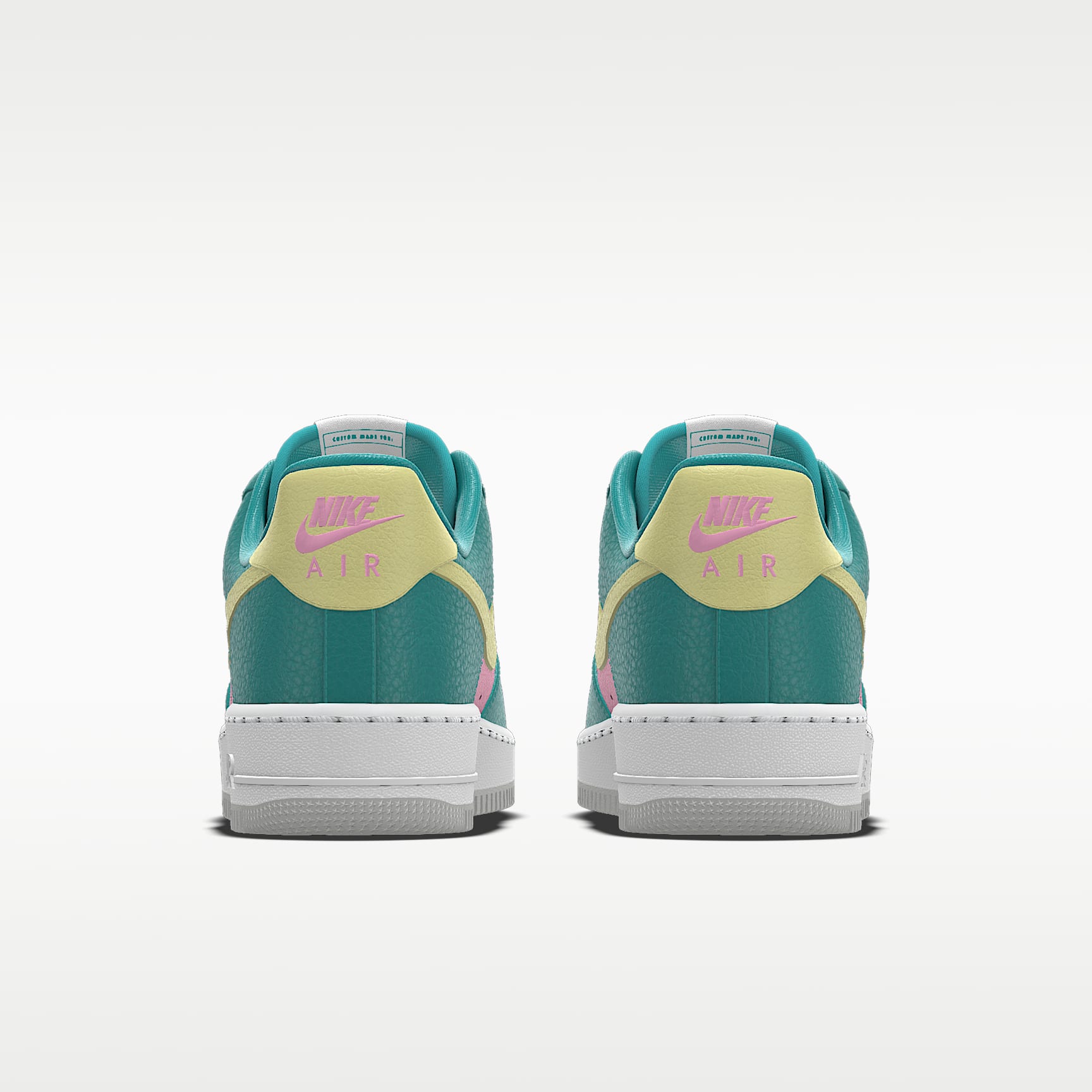 Nike Air Force 1 '07 Teal Pink Pale Yellow Multi-Color Block Sneakers